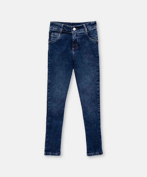 Jean Slim Para Niña En Denim Tono Medio Oscuro