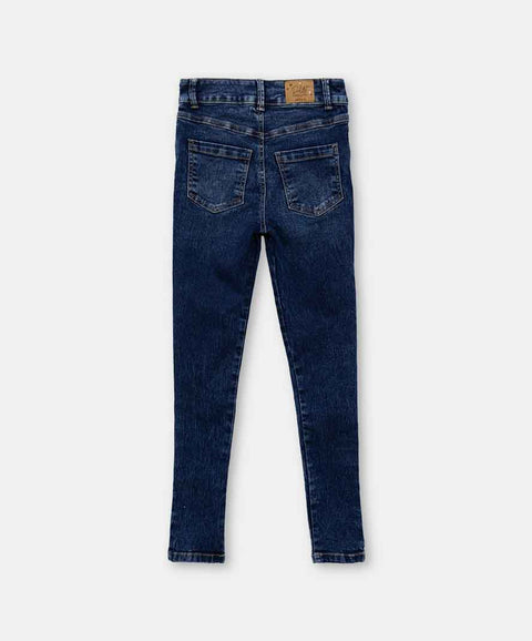 Jean Slim Para Niña En Denim Tono Medio Oscuro