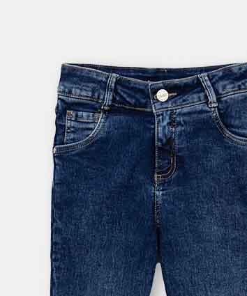 Jean Slim Para Niña En Denim Tono Medio Oscuro