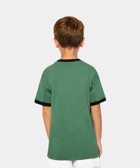 Camiseta Manga Corta Para Niño En Tela Suave Color Verde