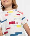 Camiseta Manga Corta Estampada Para Bebe Niño En Tela Suave Color Marfil