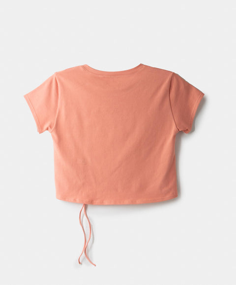 Camiseta Manga Corta Para Bebé Niña En Licra Color Salmón