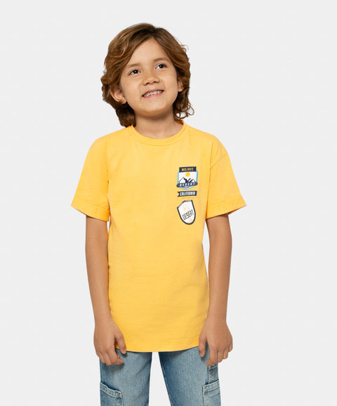 Camiseta Oversize Para Niño En Tela Suave Color Amarillo