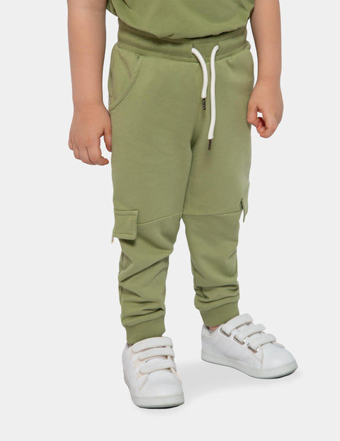 Conjunto De Camiseta Y Jogger Para Bebé Niño En Algodón Color Verde Militar