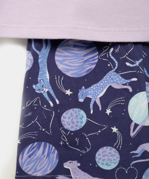 Pijama Que Alumbra Para Bebé Niña En Algodón Color Lila