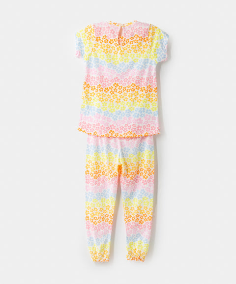 Pijama Manga Corta Y Pantalón Para Bebé Niña En Algodón Estampada
