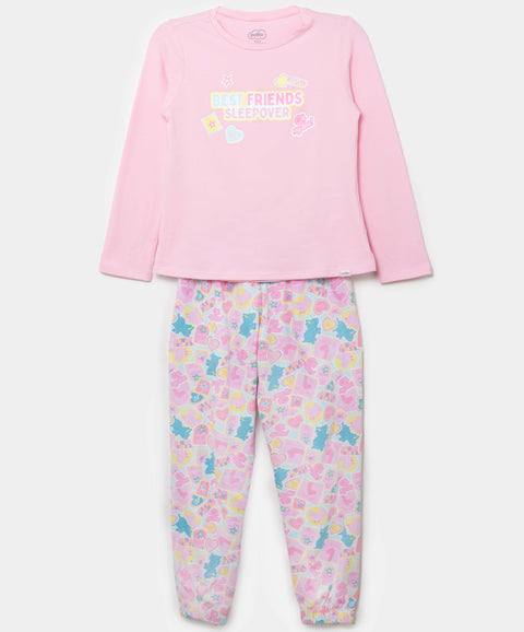 Pijama Manga Larga Y Pantalón Para Niña En Licra Color Rosado