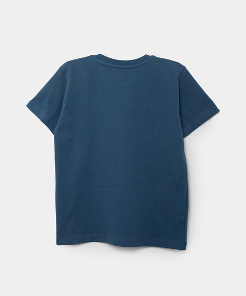 Camiseta Manga Corta Para Bebe Niño En Tela Suave Color Azul Marino