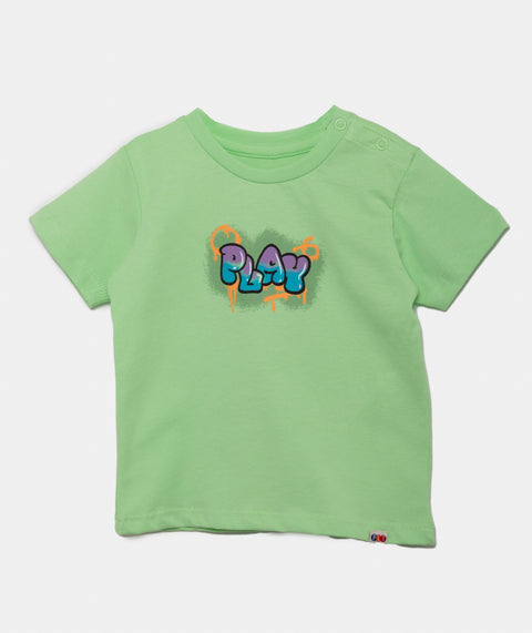 Camiseta Para Recién Nacido En Tela Suave Color Verde Claro