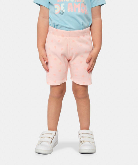 Short Biker Para Bebe Niña En Rib Color Rosado