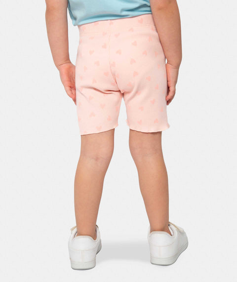 Short Biker Para Bebe Niña En Rib Color Rosado