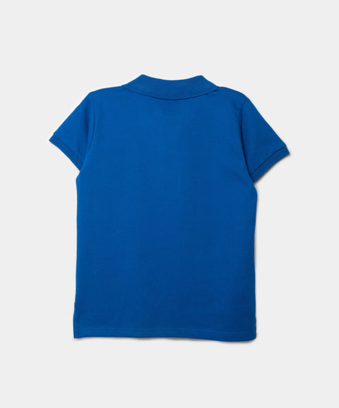 Camiseta Tipo Polo Para Bebé Niño En Algodón Color Azul Eléctrico