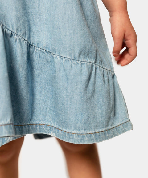 Vestido Para Bebe Niña En Denim Color Índigo