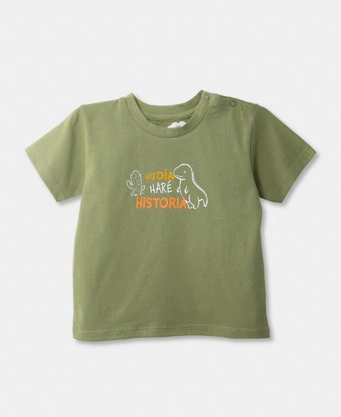 Camiseta Para Recién Nacido En Tela Suave Color Verde
