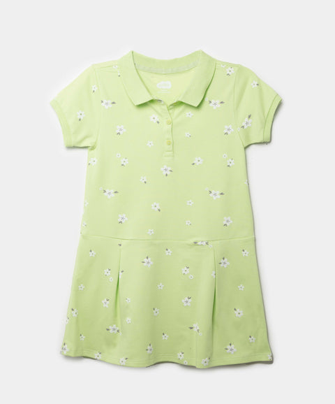 Vestido Tipo Polo Para Niña En Algodón Color Verde