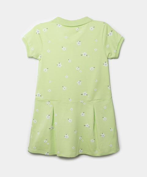 Vestido Tipo Polo Para Niña En Algodón Color Verde