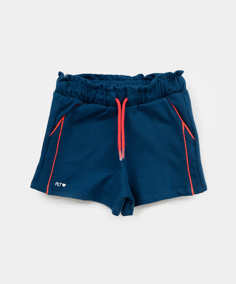 Short Deportivo Para Niña En Burda Color Azul Petróleo