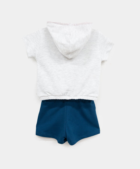 Conjunto Deportivo Para Bebé Niña Color Gris Y Azul