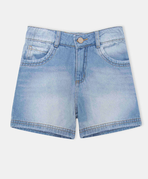 Short Para Niña En Denim Tono Medio Claro