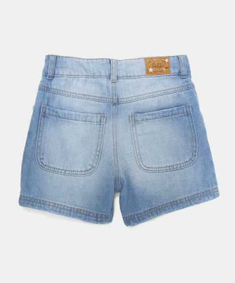 Short Para Niña En Denim Tono Medio Claro