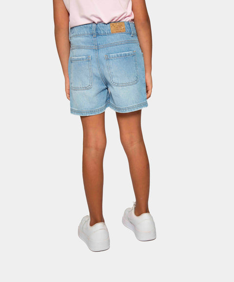 Short Para Niña En Denim Tono Medio Claro