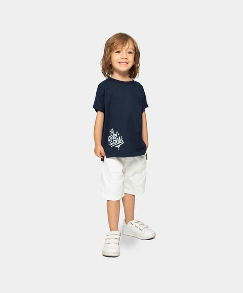 Camiseta Manga Corta Para Bebe Niño En Tela Suave Color Azul