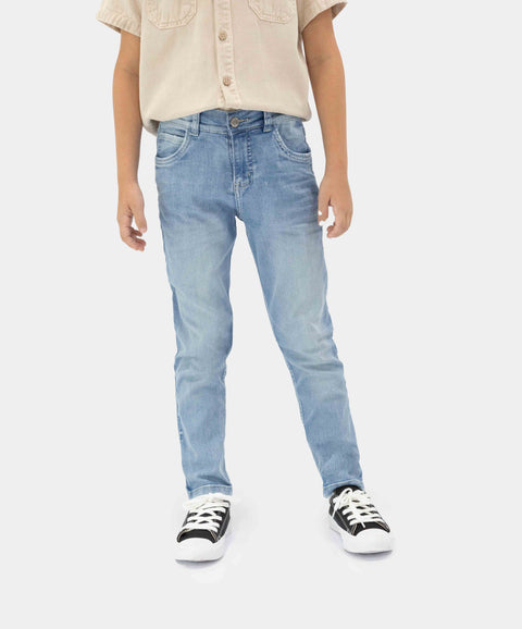 Jean Slim Para Niño En Denim Tono Medio Claro