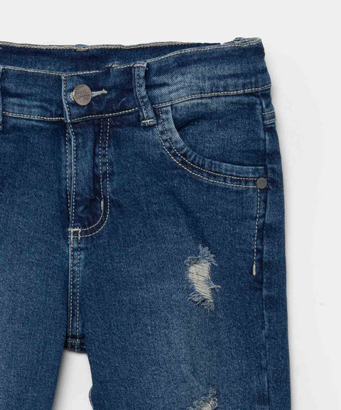 Jean Slim Para Niño En Denim Tono Oscuro