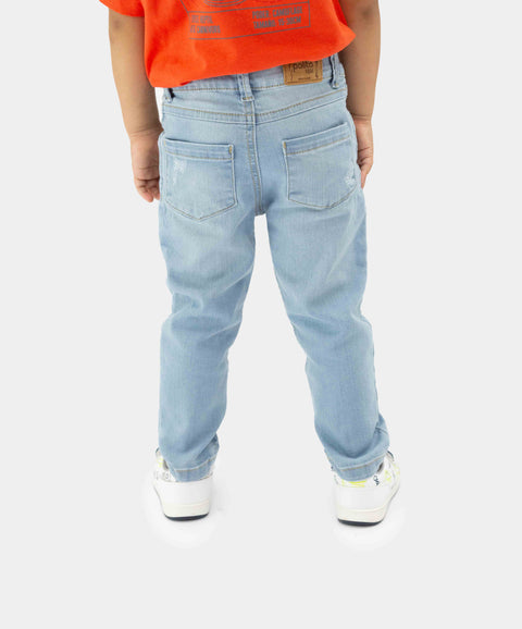 Jean Slim Para Bebé Niño En Denim Tono Medio Claro