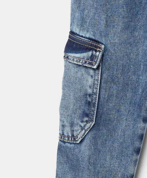 Jean Jogger Para Bebé Niño En Denim Tono Oscuro