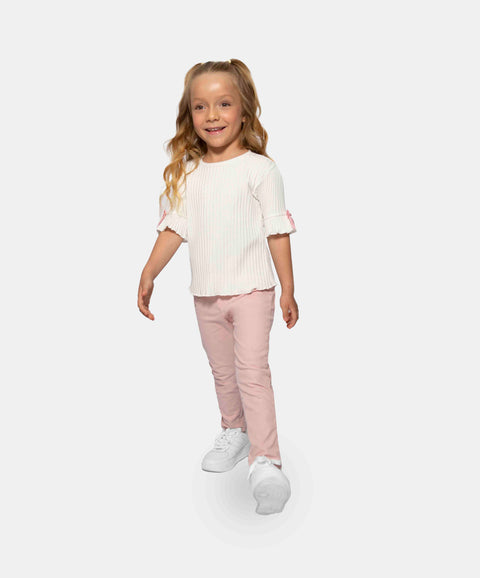 Conjunto Camiseta Y Pantalón Para Bebé Niña Color Rosado Pastel