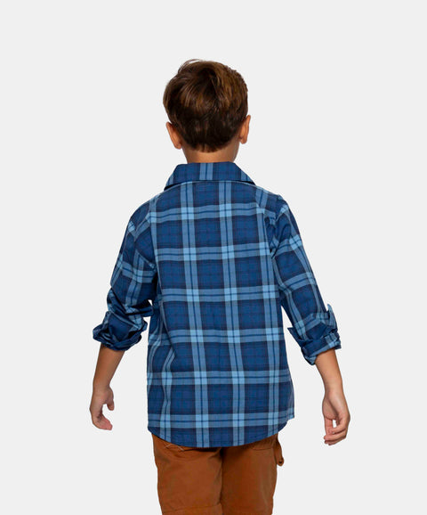 Camisa Manga Larga Para Niño Color Azul