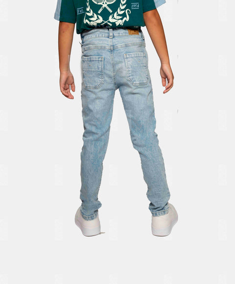 Jean Slim Para Niño En Denim Tono Medio Claro