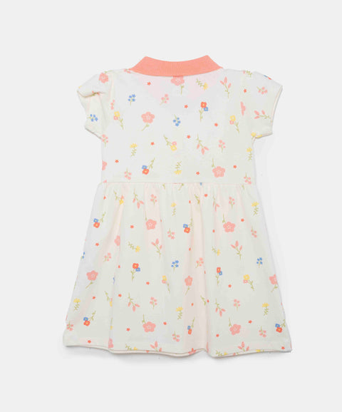 Vestido Tipo Polo Para Bebé Niña En Algodón Color Marfil Estampado