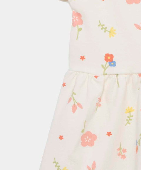 Vestido Tipo Polo Para Bebé Niña En Algodón Color Marfil Estampado