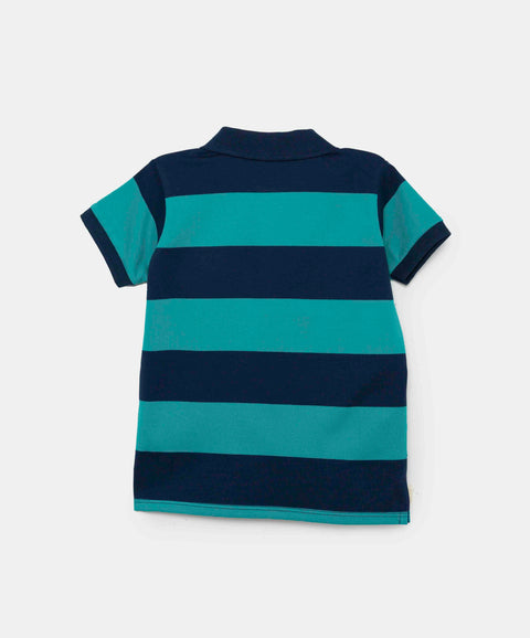 Camiseta Tipo Polo Para Bebé Niño En Algodón Color Azul Navy Con Rayas