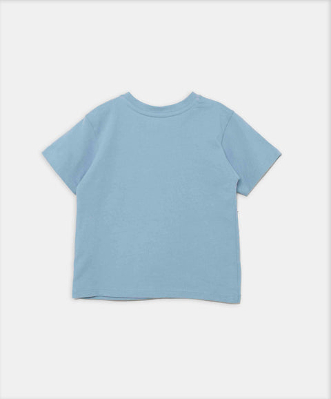 Camiseta Para Recién Nacido En Tela Suave Color Azul Claro