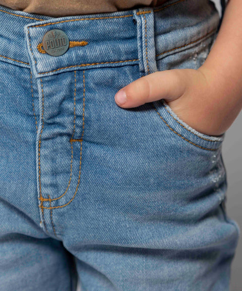 Jean Slim Para Bebé Niño En Denim Tono Medio