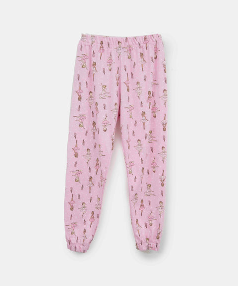 Pijama Manga Corta Y Pantalón Para Niña En Licra Color Rosado