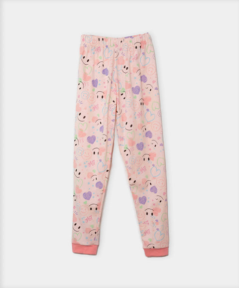 Pijama Manga Larga Y Pantalón Para Niña En Tela Suave Color Salmón