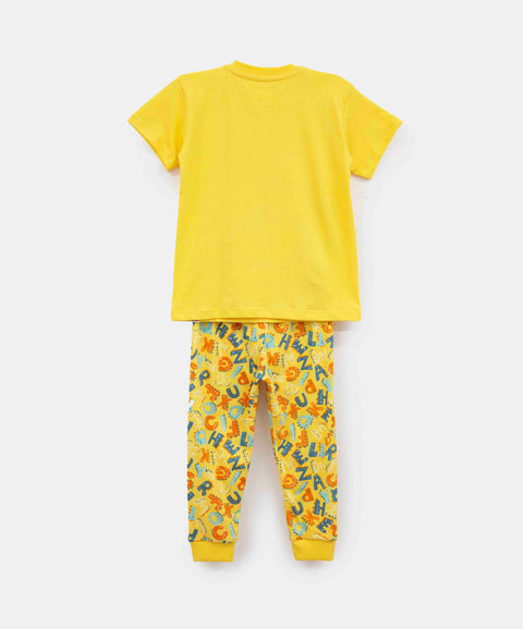 Pijama Manga Corta Y Pantalón Para Bebé Niño Color Amarillo