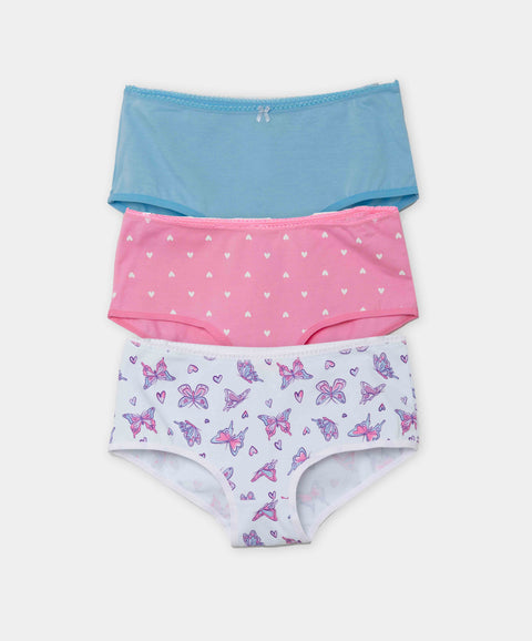 Paquete De Panties X 3 Para Niña En Algodón Color Rosado Blanco Y Azul