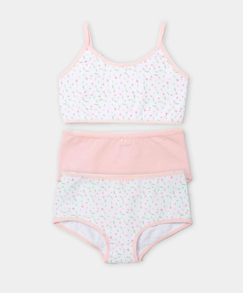 Paquete De Top Y Panties Para Niña En Algodón Color Rosado