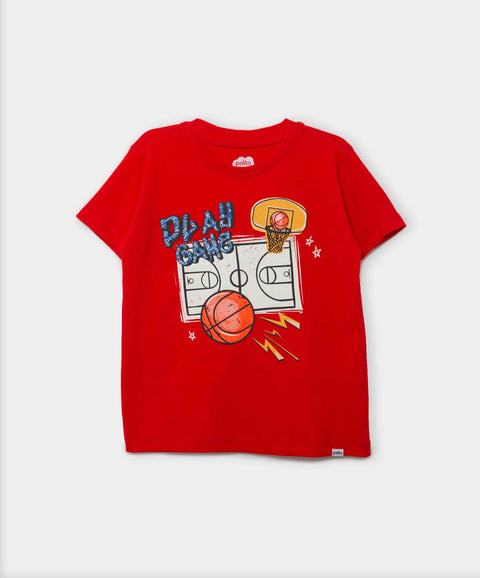 Camiseta Manga Corta Para Bebe Niño En Tela Suave Color Rojo