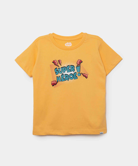 Camiseta Manga Corta Para Bebe Niño En Tela Suave Color Amarillo