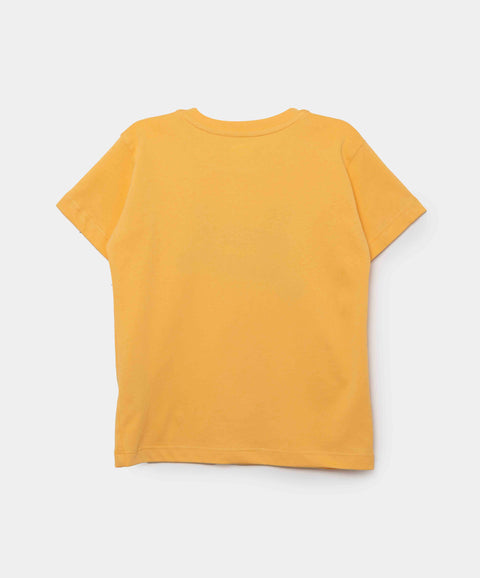 Camiseta Manga Corta Para Bebe Niño En Tela Suave Color Amarillo