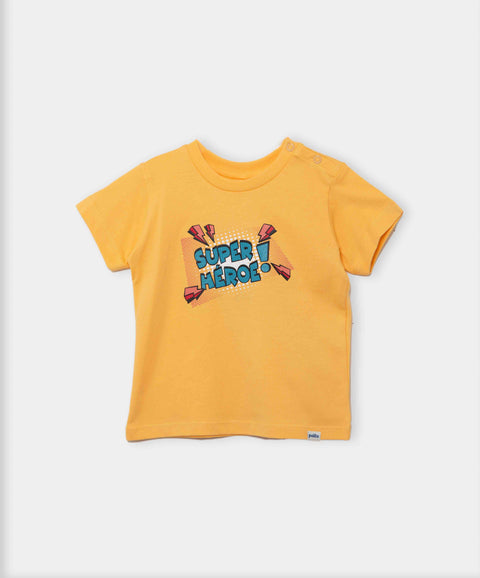 Camiseta Para Recién Nacido En Tela Suave Color Amarillo