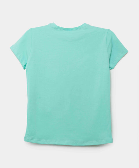 Camiseta Manga Corta Para Niña En Licra Color Verde Agua