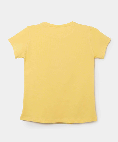 Camiseta Manga Corta Para Niña En Licra Color Amarillo