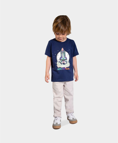 Conjunto De Camiseta Y Pantalón Para Bebé Niño Color Azul Y Gris Claro